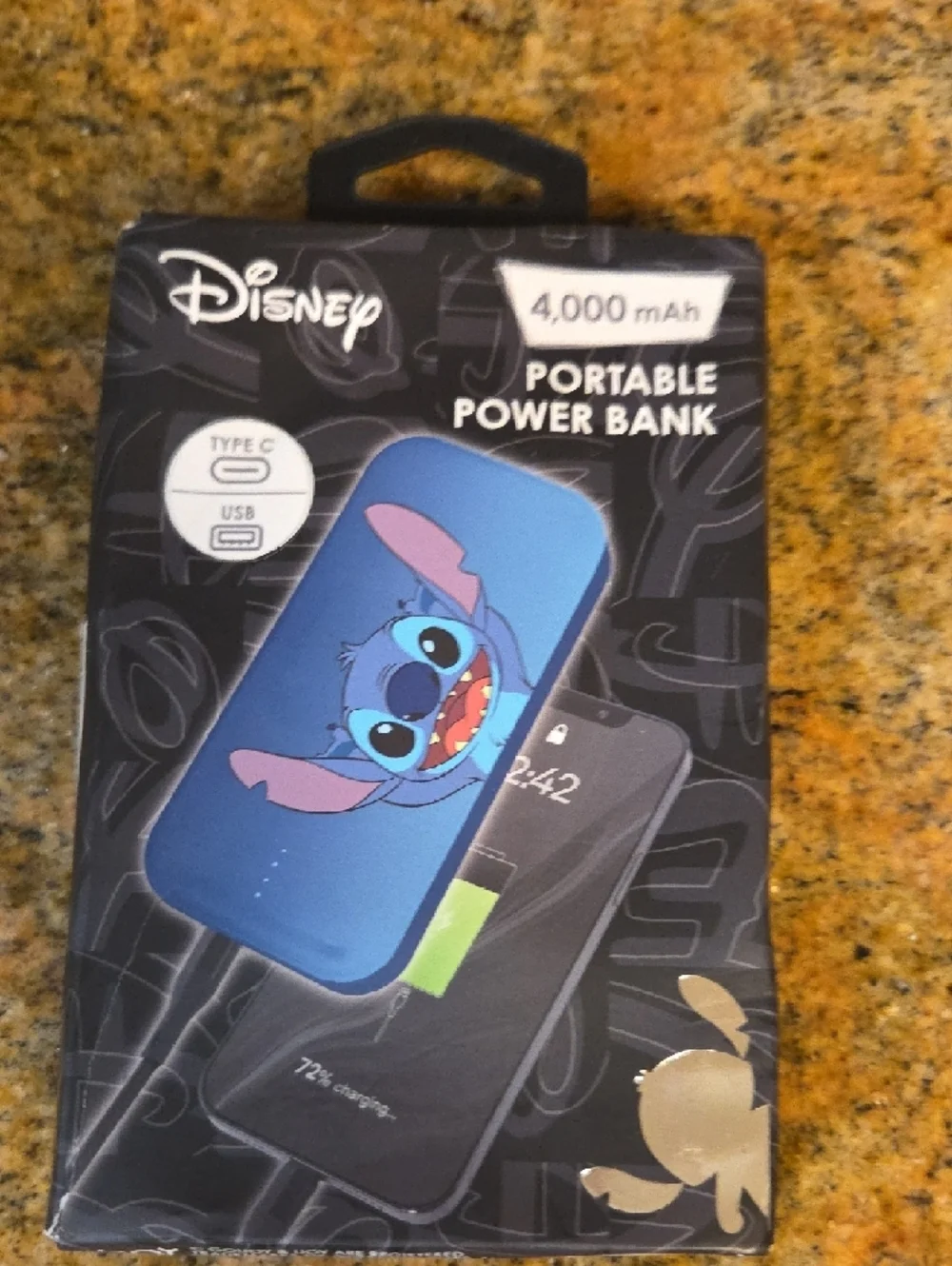 Disney Blue Stitch Portable Power Bank Charger